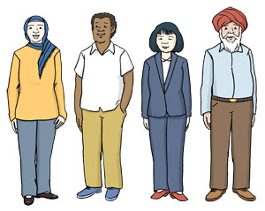 Menschen-verschiedene-Länder-Leichte-Sprache